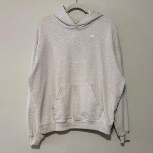 Gymshark Men's Light Gray Crewneck Hoodie - Minimal Logo